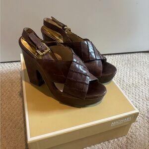 Michael Kors Dark Brown Platform Heels